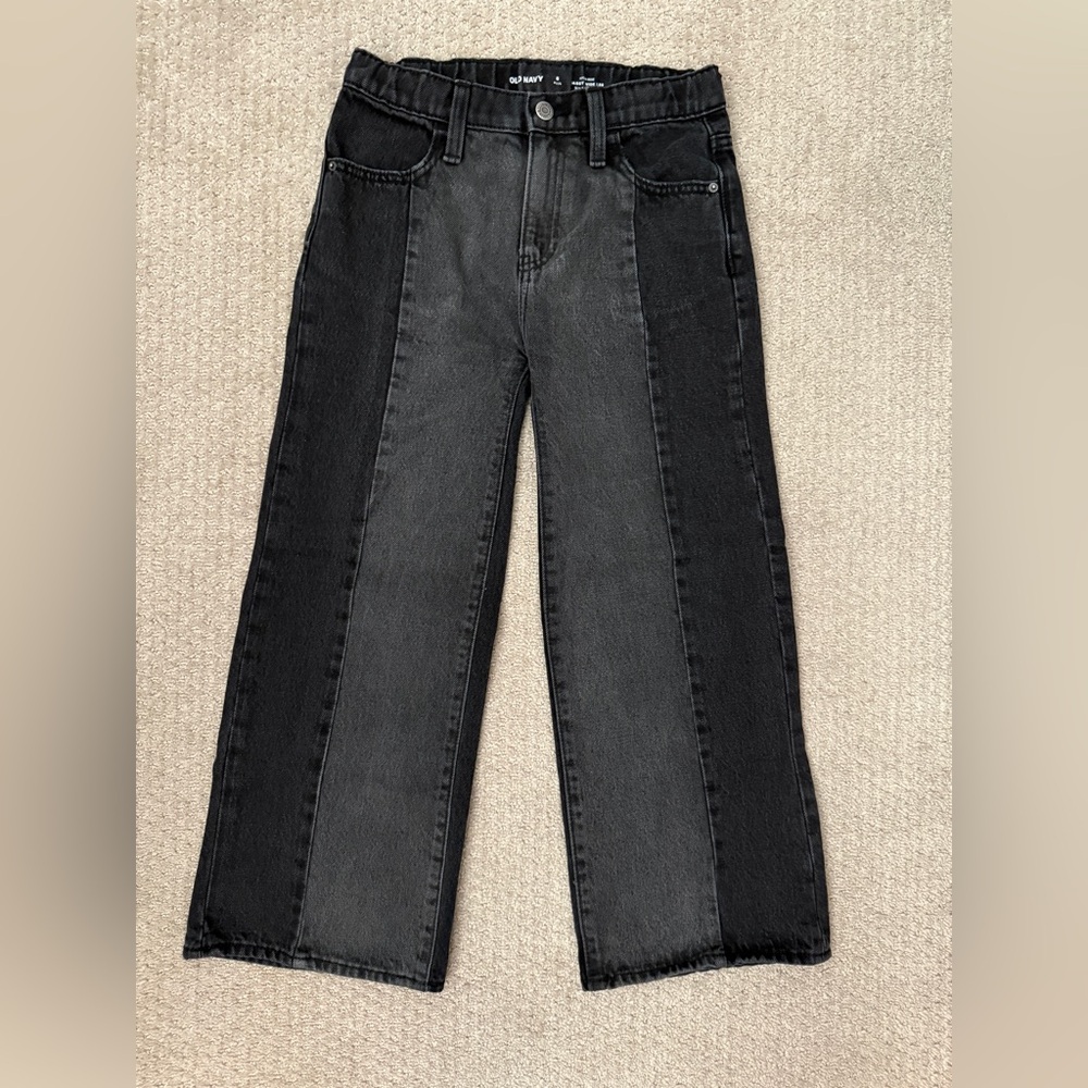 Old Navy Black and Gray Wide Leg Jeans